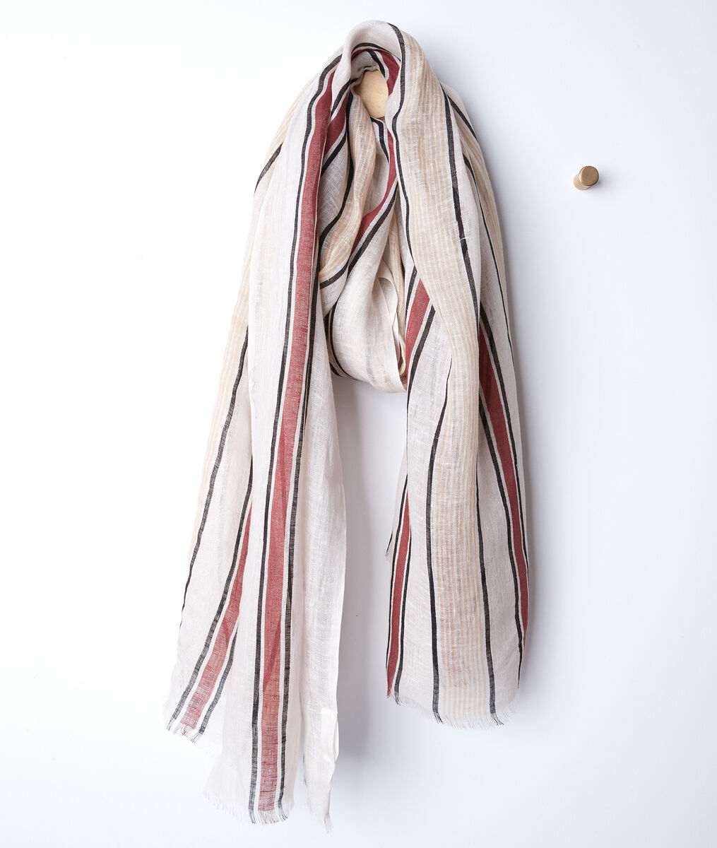 Ben striped linen scarf | 1-2-3 Ben striped linen scarf PhotoZ | 1-2-3
