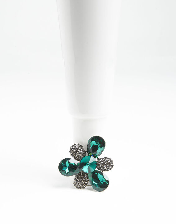 Xiao silver trefoil brooch with grey stones | 1-2-3 Xiao silver trefoil brooch with grey stones PhotoZ | 1-2-3