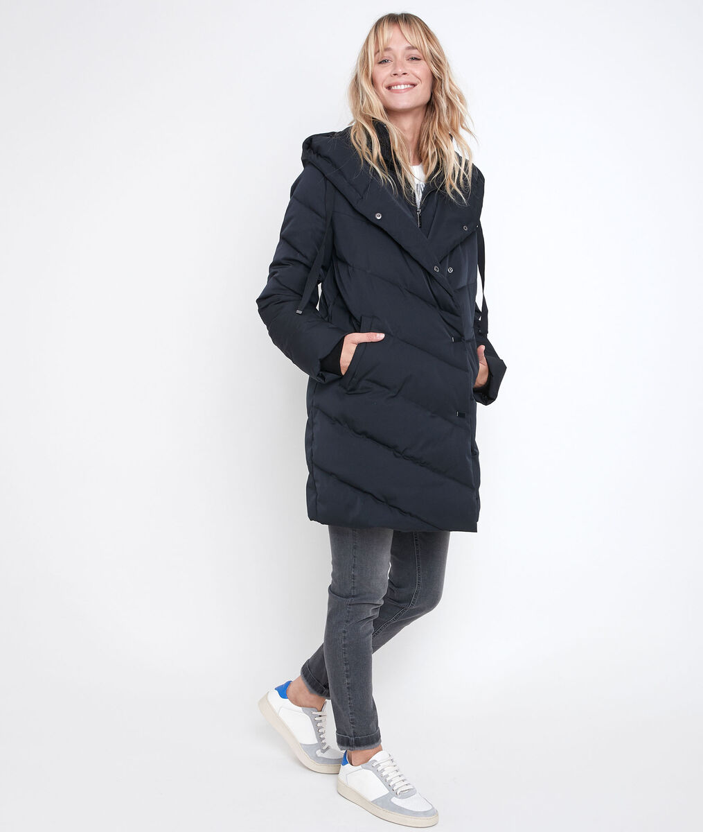 Lison black hooded down jacket | 1-2-3 Lison black hooded down jacket PhotoZ | 1-2-3