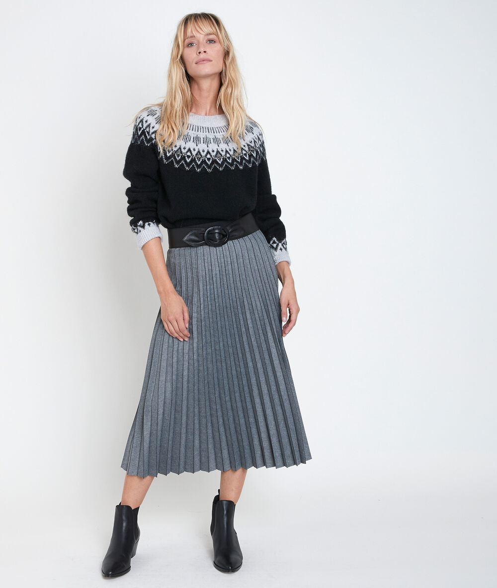 Remo jacquard pullover noir.