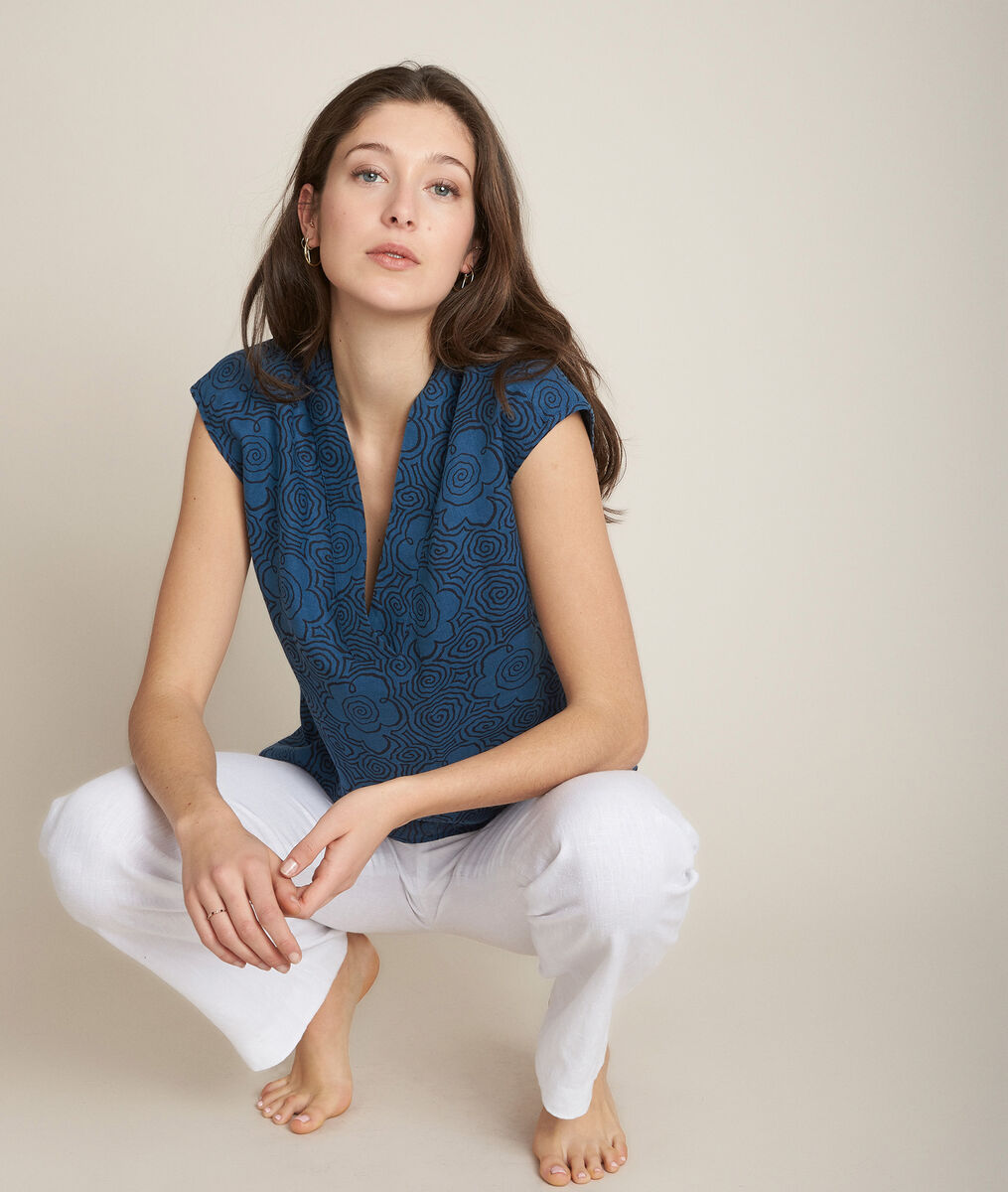 Eglantine printed linen top | 1-2-3 Eglantine printed linen top PhotoZ | 1-2-3