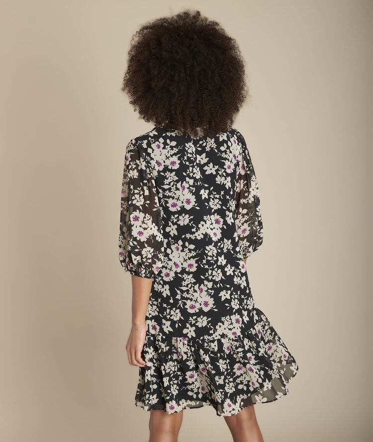 Izine floral print straight dress black.