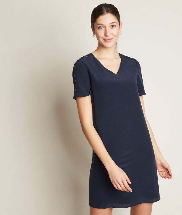 Cheryl blue silk dress | 1-2-3 Cheryl blue silk dress PhotoZ | 1-2-3