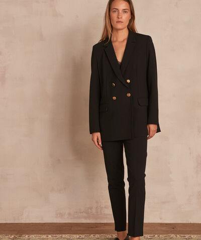 Florine black microfibre tailored jacket  PhotoZ | 1-2-3