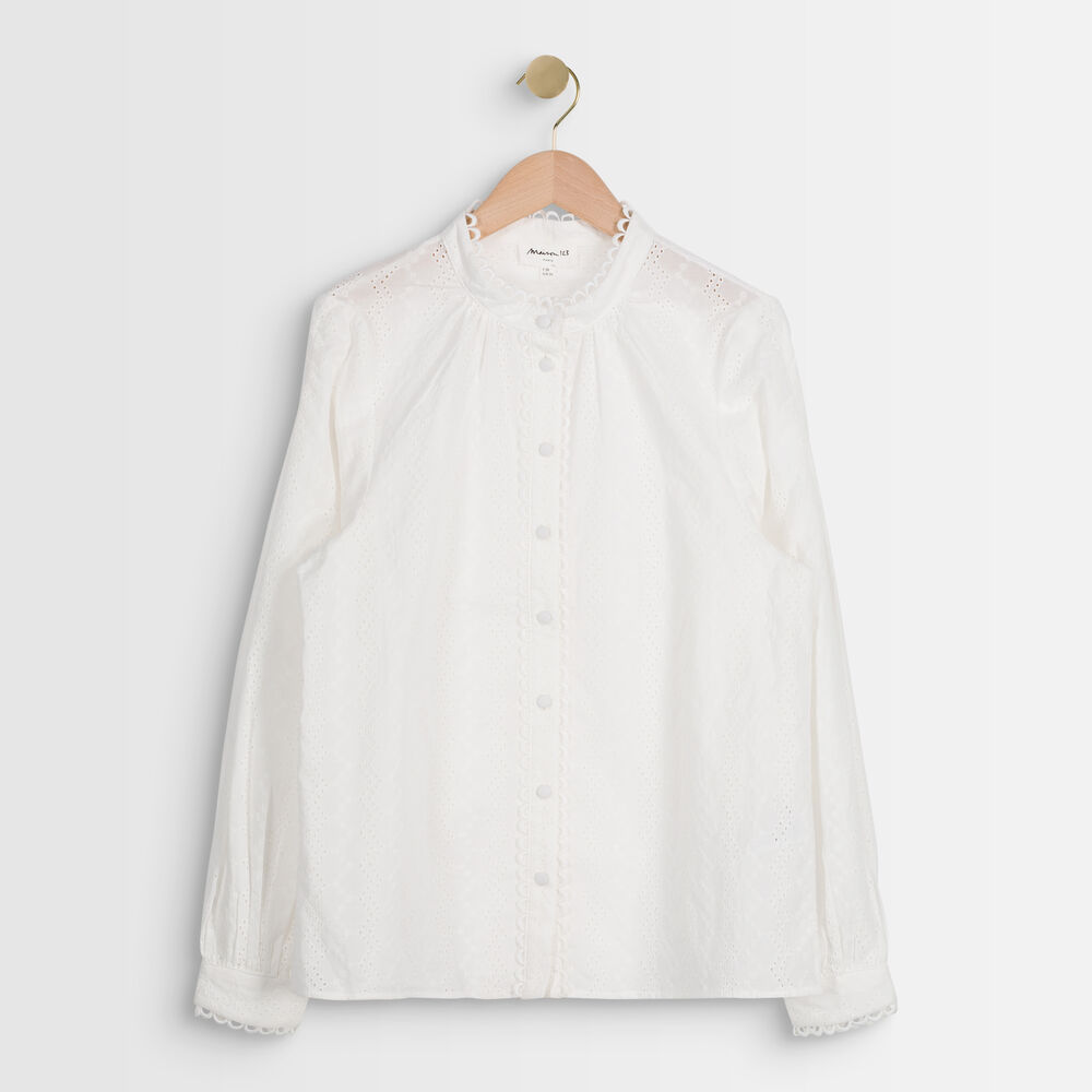 Tiffany embroidered ecru blouse ecru.