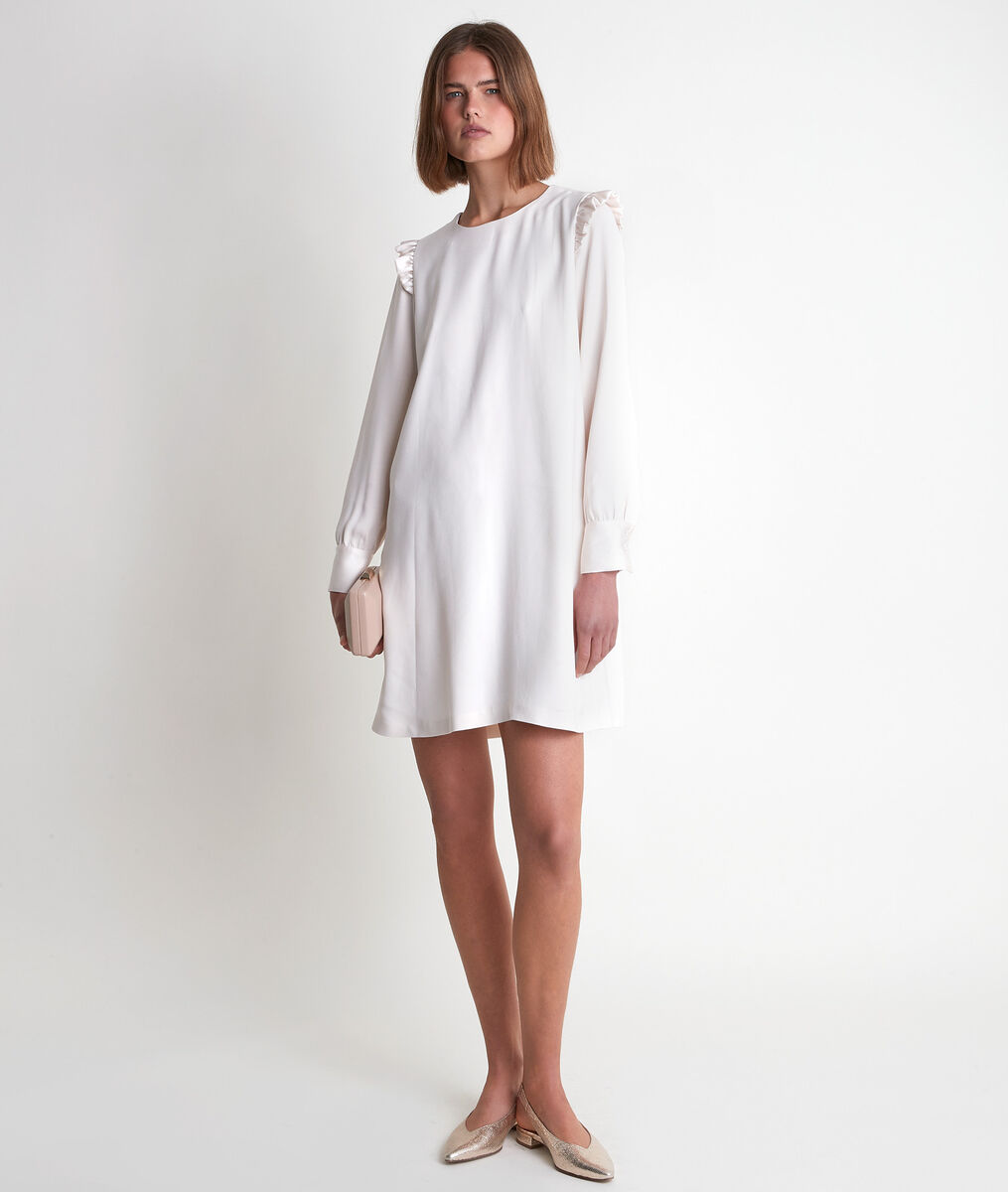 Medina cream crepe dress | 1-2-3 Medina cream crepe dress PhotoZ | 1-2-3