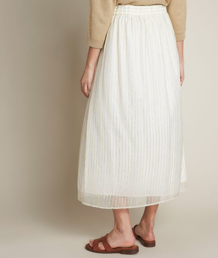 Bloom long lurex skirt ecru.