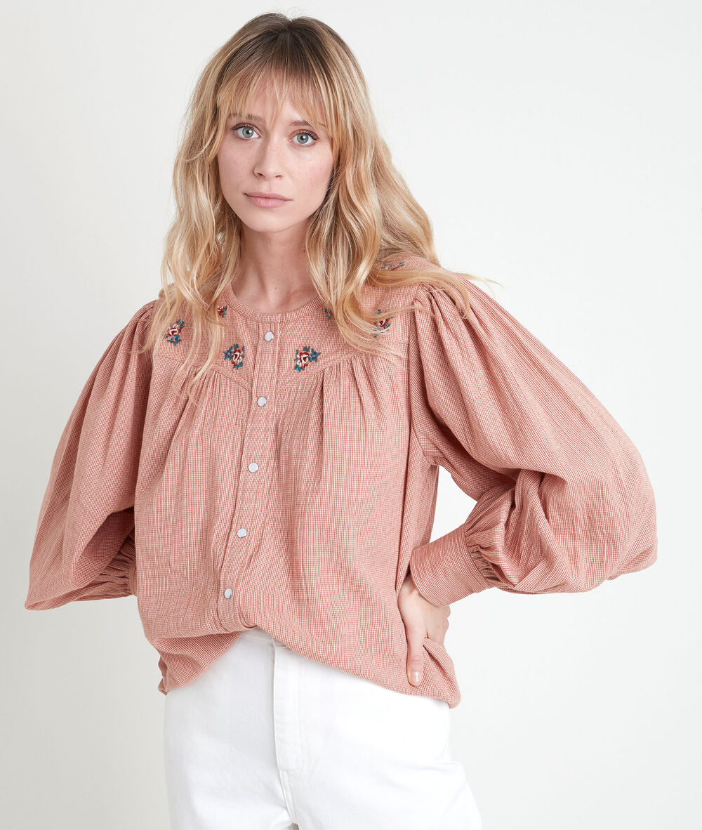 Tessya orange embroidered blouse goyave.