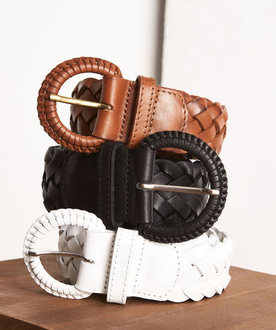 Ebene black braided leather belt PhotoZ | 1-2-3