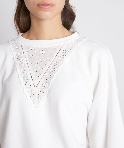 Manon white embroidered cotton sweatshirt PhotoZ | 1-2-3