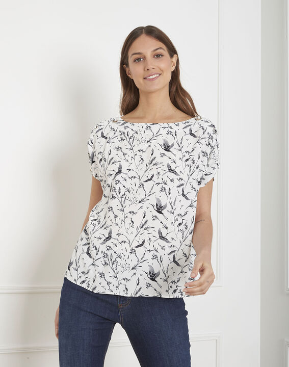 Virgile ecru floral print blouse | 1-2-3 Virgile ecru floral print blouse PhotoZ | 1-2-3