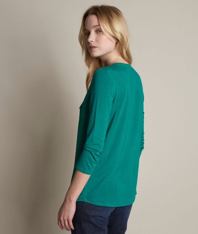 Genna green two-fabric blouse sage.