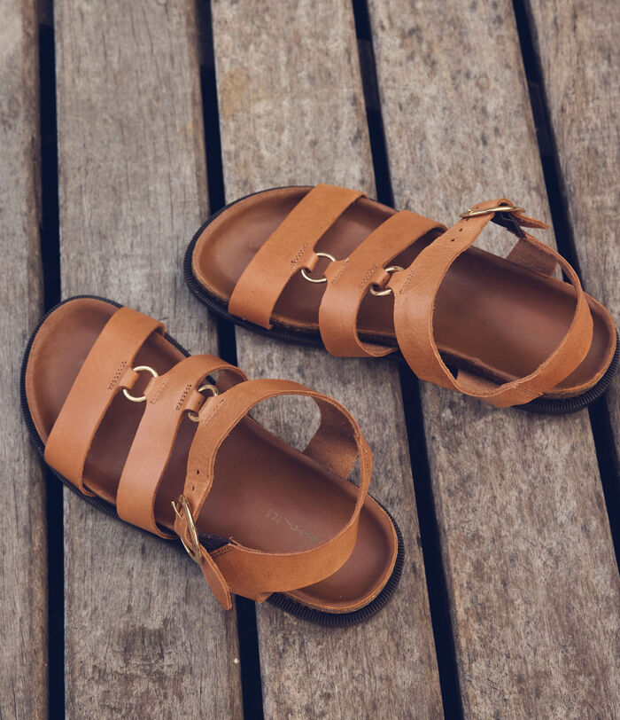 Thick camel leather Vanessa sandals PhotoZ | 1-2-3