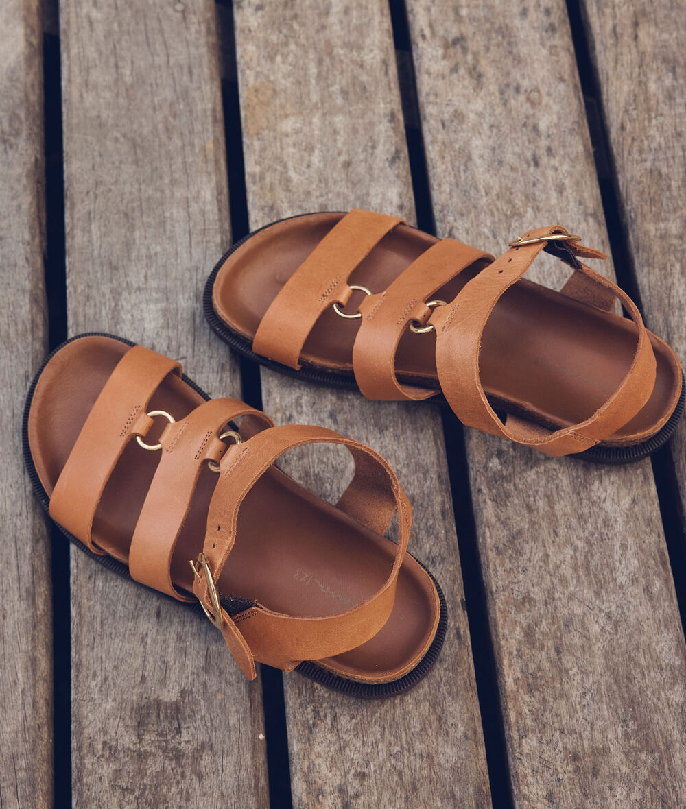 Thick camel leather Vanessa sandals PhotoZ | 1-2-3