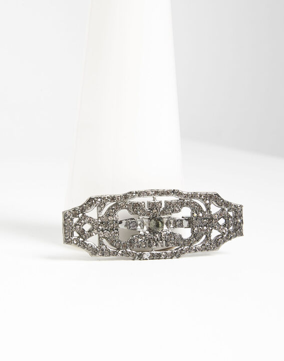 Xavi art deco style brooch with black stones | 1-2-3 Xavi art deco style brooch with black stones PhotoZ | 1-2-3