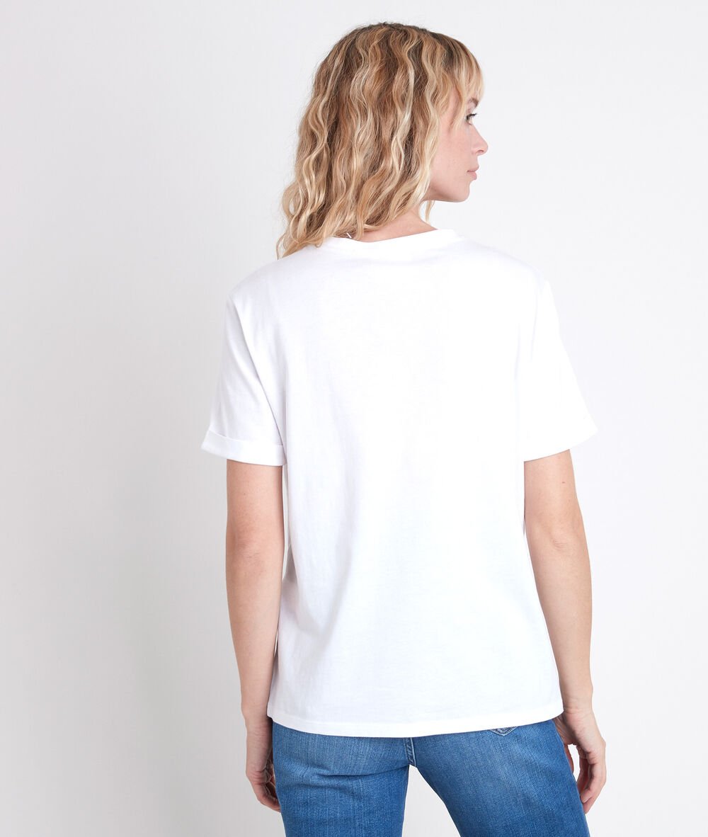 Image ecru screen-print t-shirt ecru.