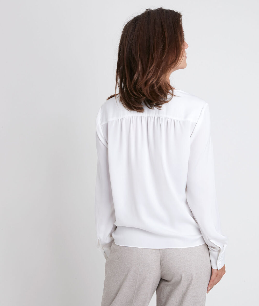 Jalila ecru draped blouse ecru.