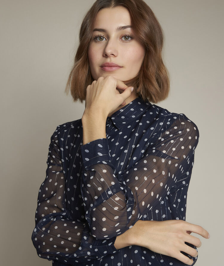 Evita polka dot blouse navy blue.