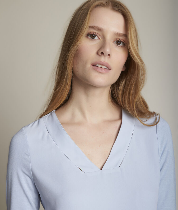 Eliott sky blue dual-fabric top sky blue.