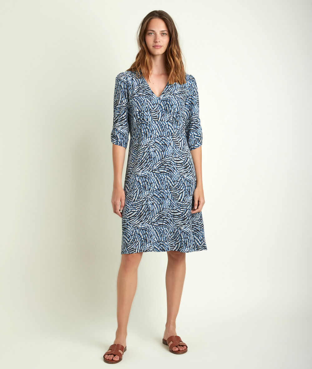Claudy printed dress indigo fonce.