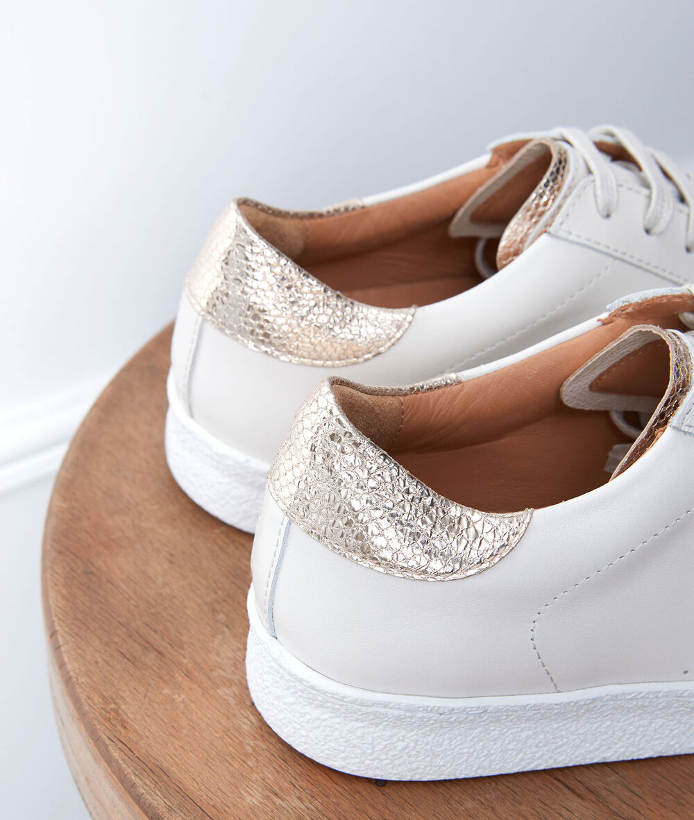 Gilda leather trainers creme.