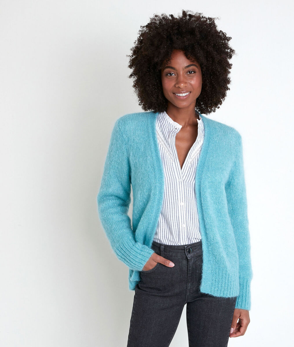 ROZELLE blue mohair blend cardigan | 1-2-3 ROZELLE blue mohair blend cardigan PhotoZ | 1-2-3