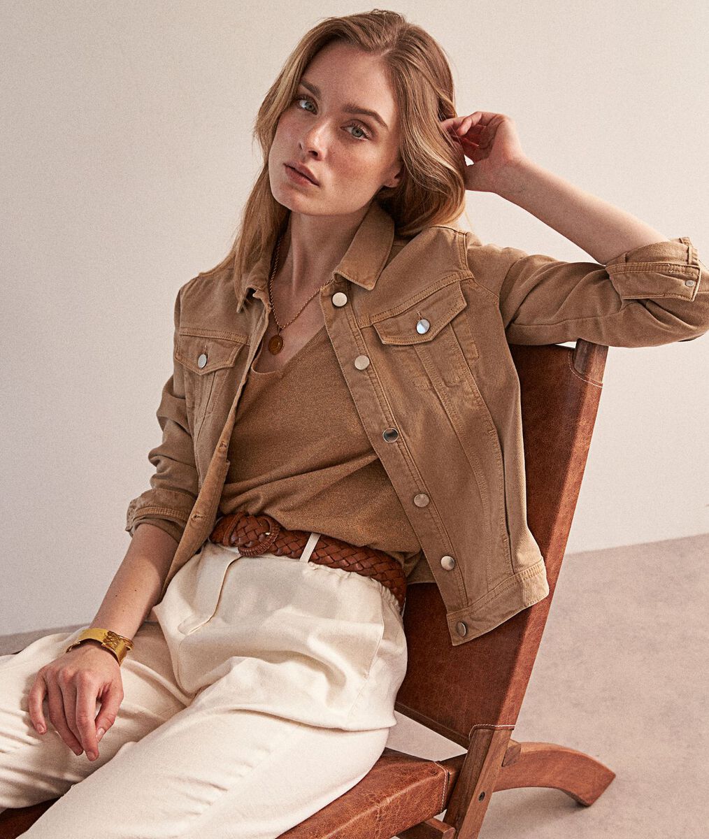 JERALDINE ecru corduroy shirt | 1-2-3 JERALDINE ecru corduroy shirt PhotoZ | 1-2-3