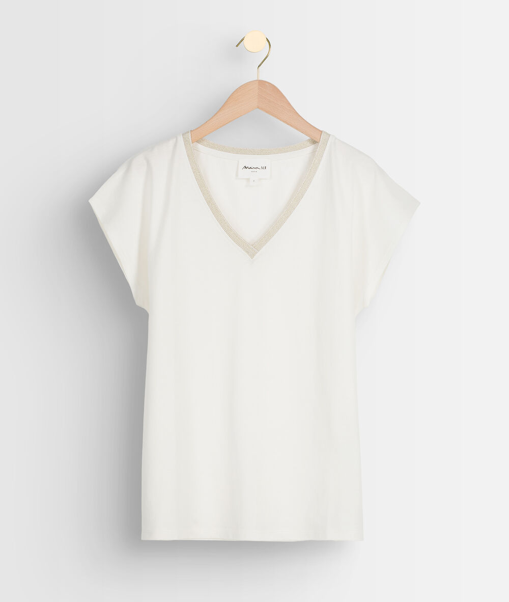 Ibis ecru v-neck t-shirt ecru.