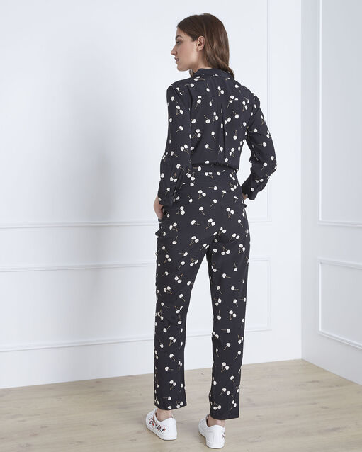 Lisa cherry print black jumpsuit black.