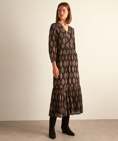 HUDINE black printed maxi dress PhotoZ | 1-2-3