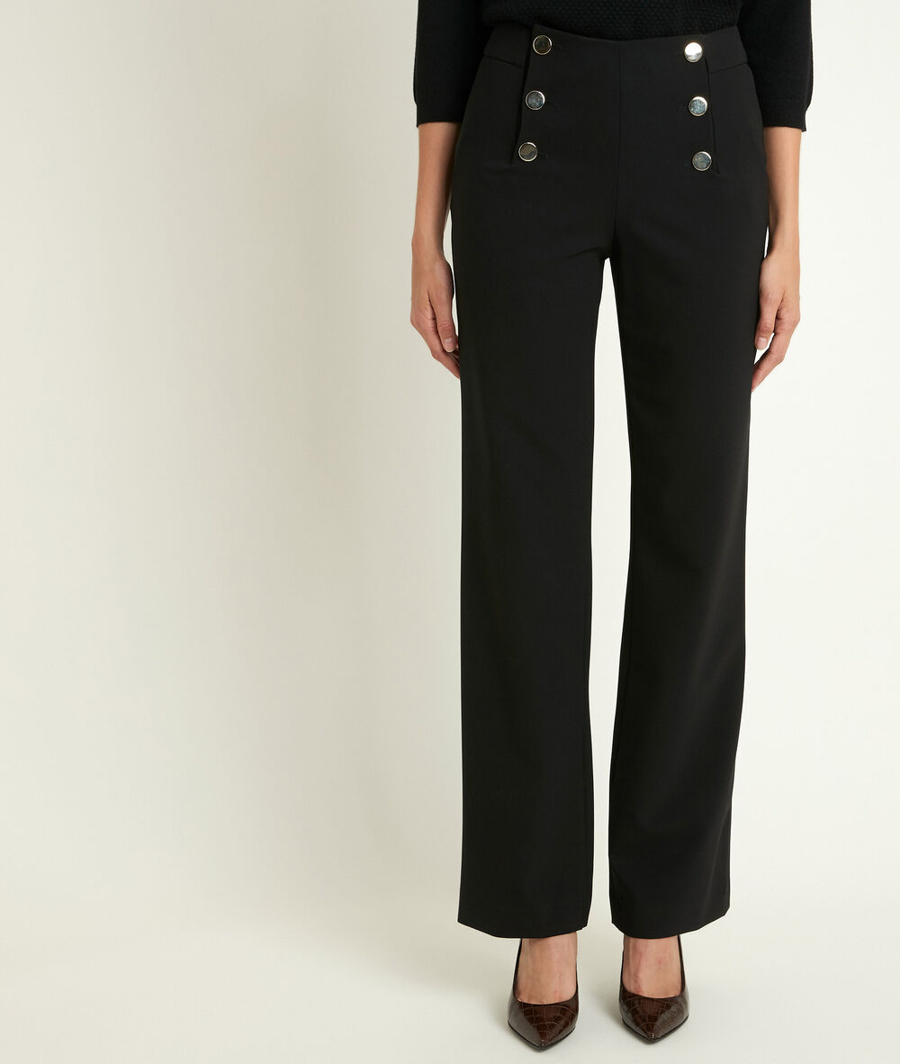 Hubert microfibre sailor trousers black.
