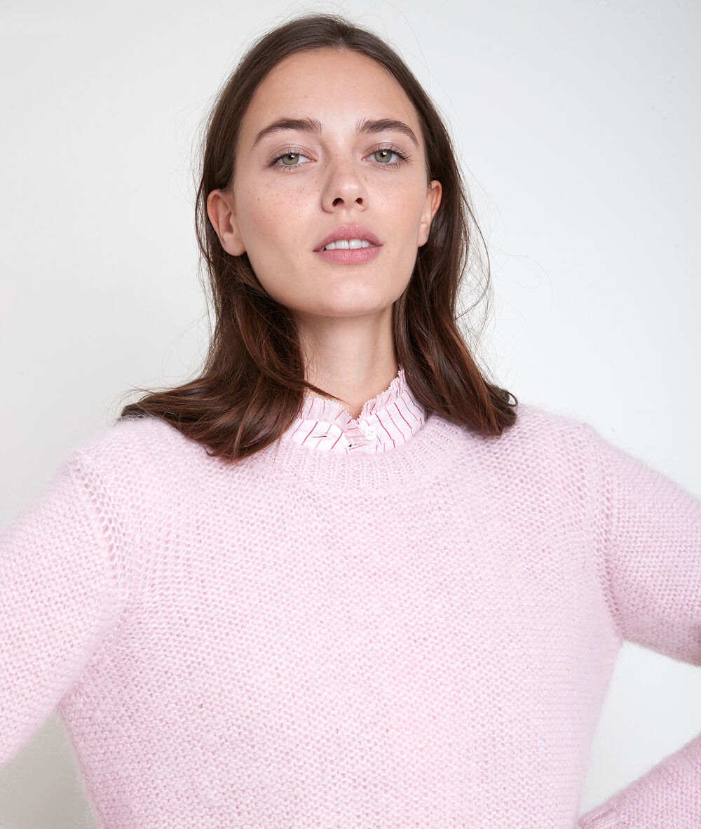 Alabama powder pink mohair blend jumper poudre.