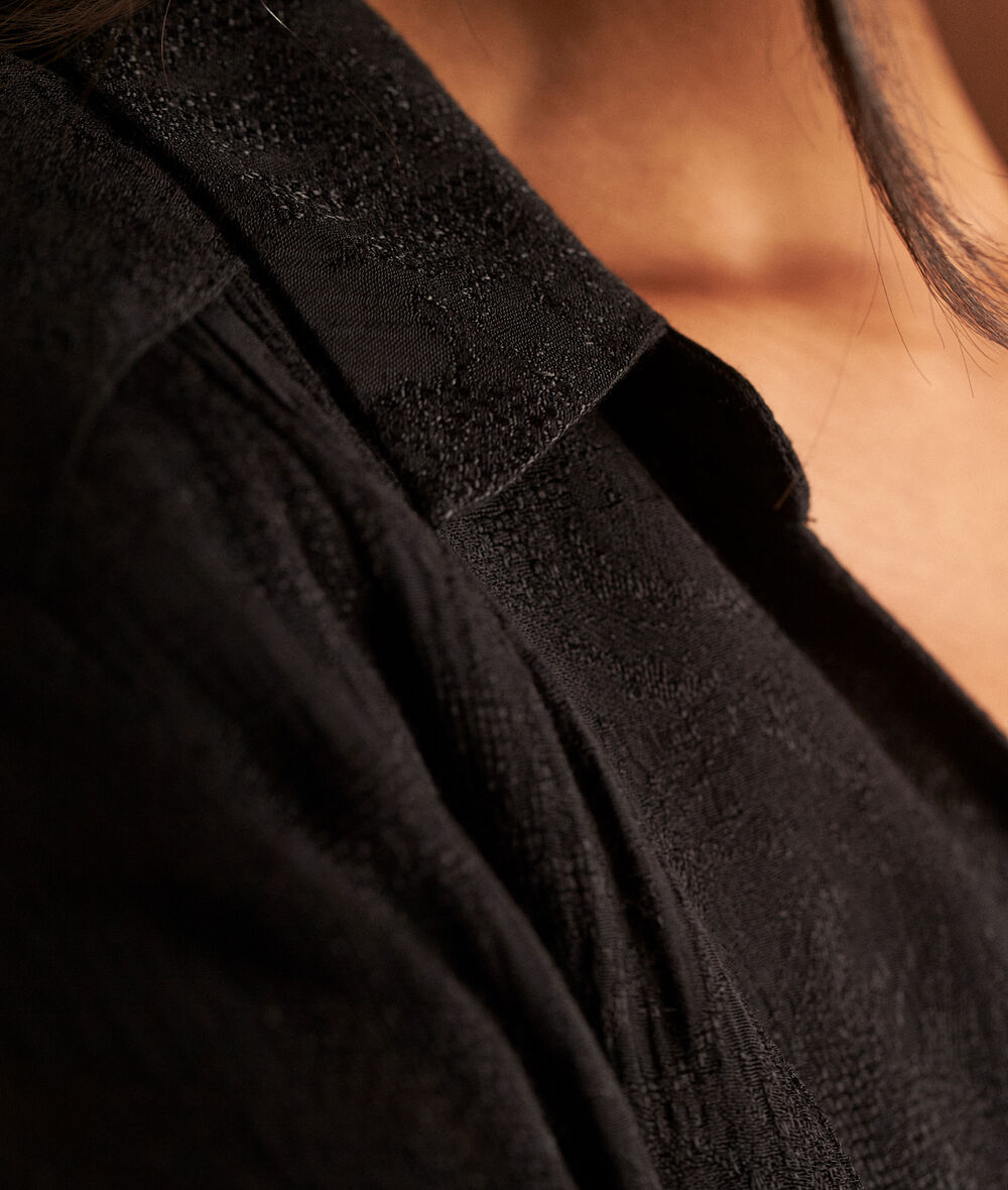CLEO black jacquard fabric blouse PhotoZ | 1-2-3