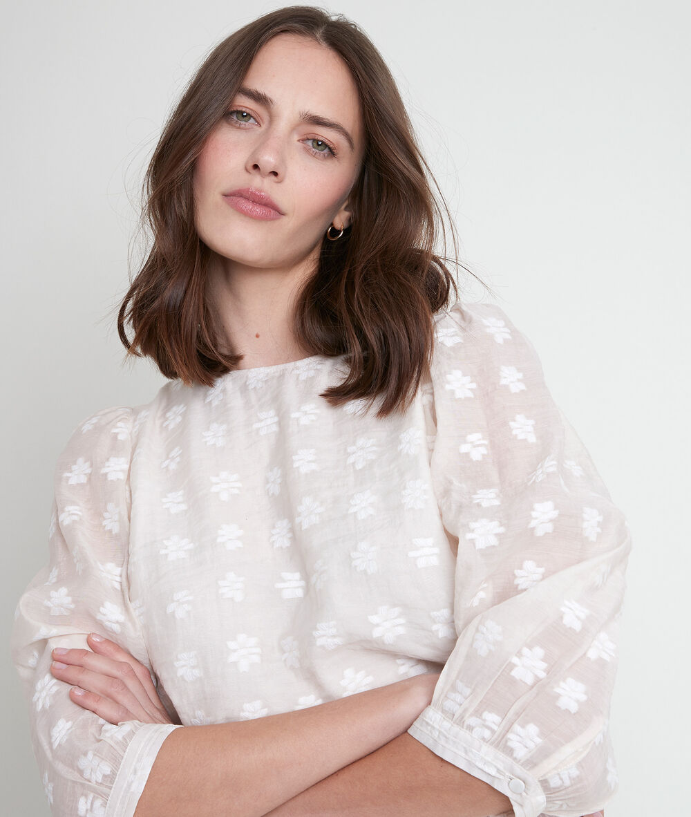 Tahel ecru embroidered top ecru.