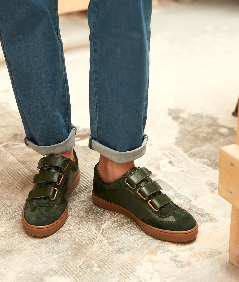 Vic emerald leather trainers emeraude.