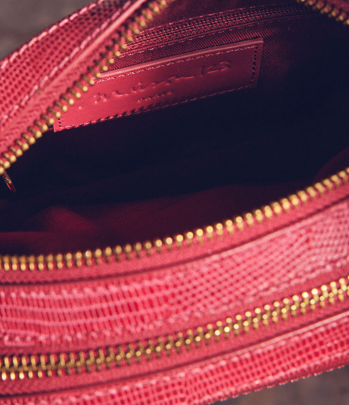 Fever pink snakeskin-effect leather shoulder bag PhotoZ | 1-2-3