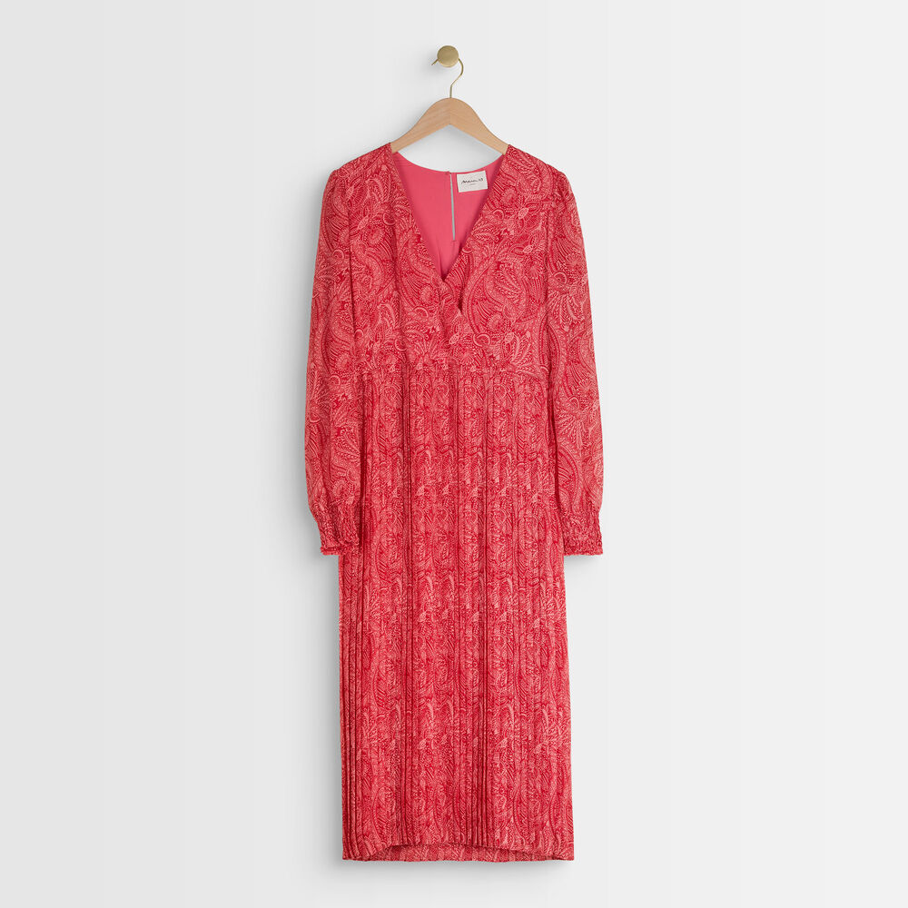Lilo printed pleated dress bois de rose.