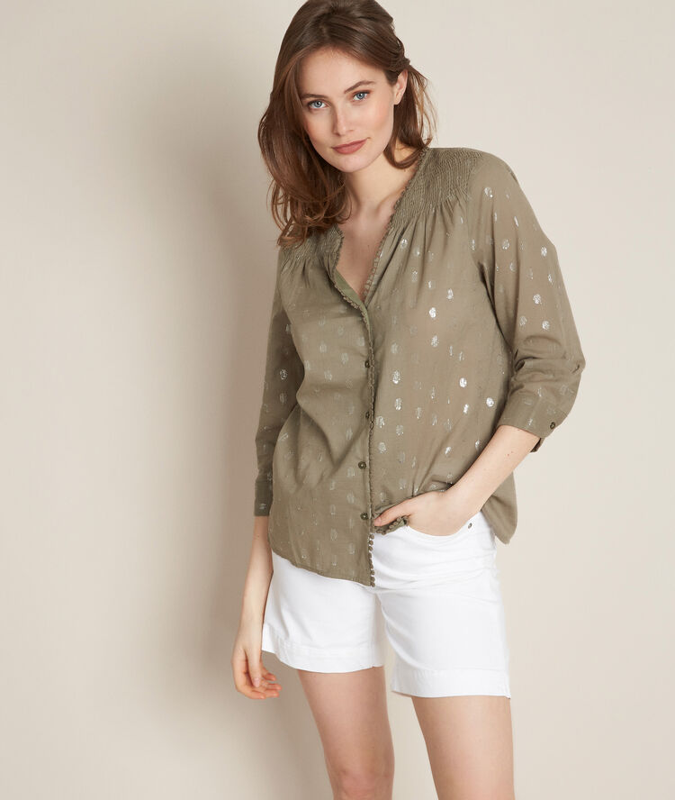 Elma green lurex blouse almond.