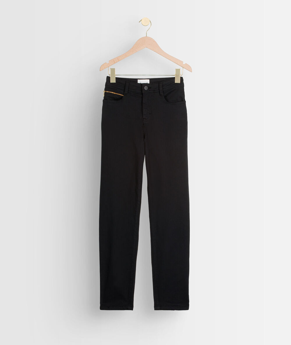 The iconic sultan trousers: black slim-fit cotton satin jeans black.