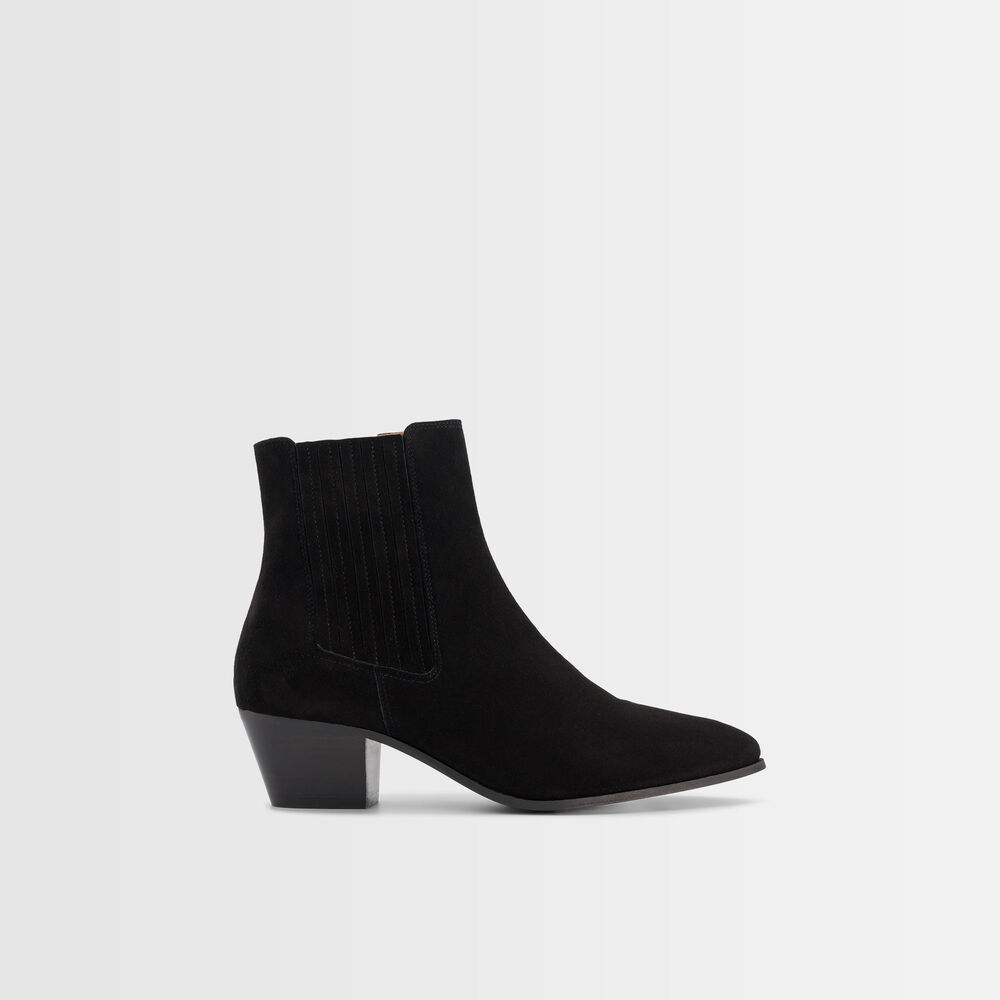 Gaby black high-heeled ankle boots noir.