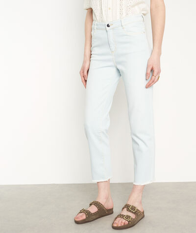 Patience pure bleached cotton straight-leg jeans with raw hems PhotoZ | 1-2-3