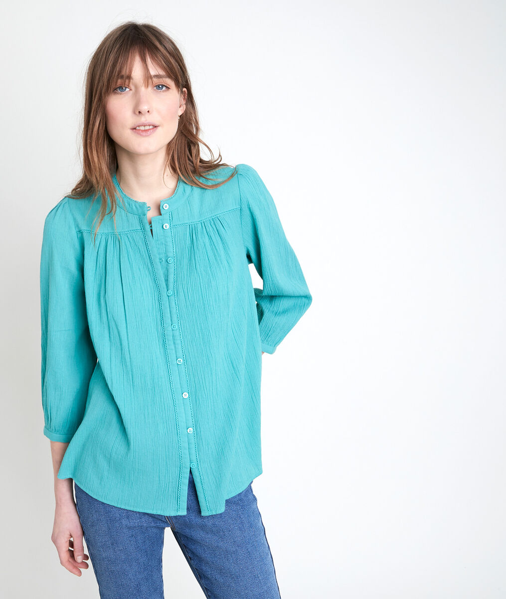 TOBBY jade cotton blouse | 1-2-3 TOBBY jade cotton blouse PhotoZ | 1-2-3