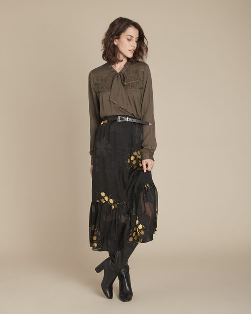 Moulin khaki pussy bow lace blouse (2) - Maison 123