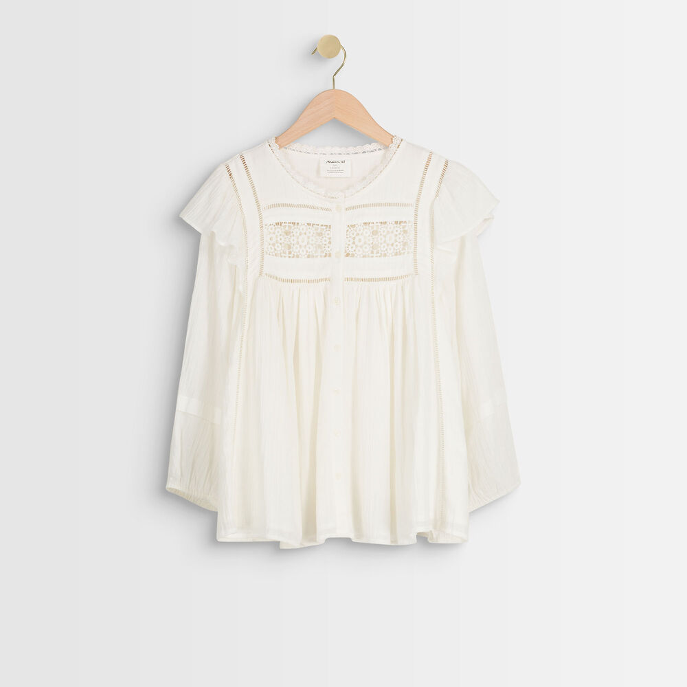 Talia ecru cotton lace blouse ecru.