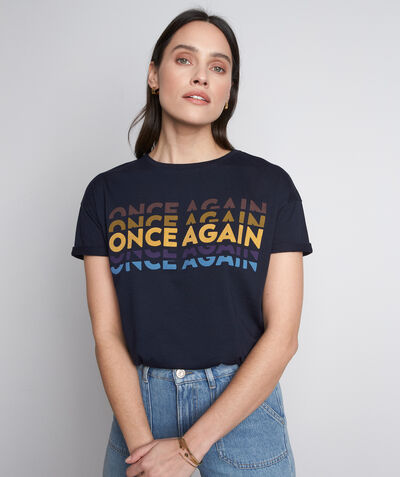 Madison navy organic cotton slogan T-shirt  PhotoZ | 1-2-3