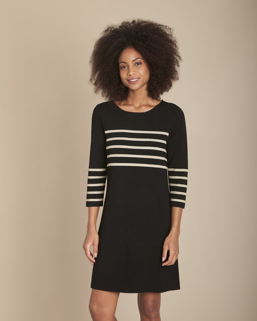 France black striped knit dress (1) - Maison 123