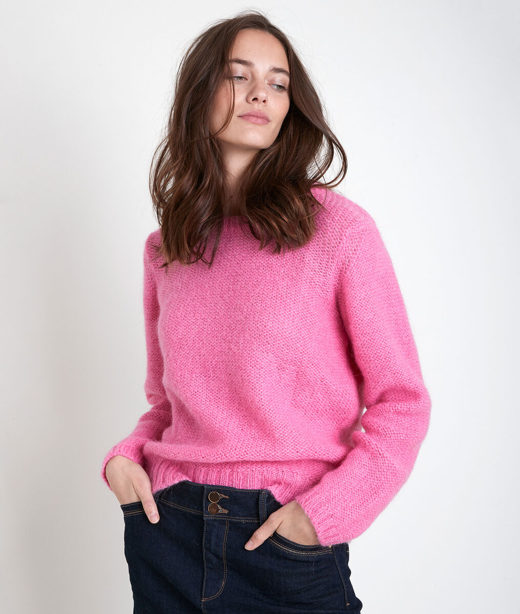 Alabama pink mohair blend jumper | 1-2-3 Alabama pink mohair blend jumper PhotoZ | 1-2-3