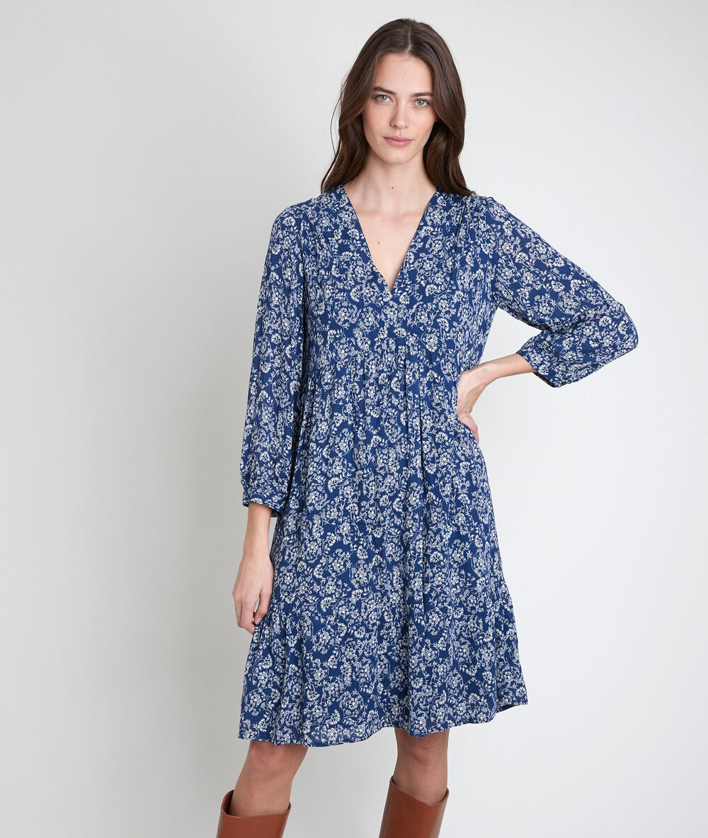 Lou navy floral print dress  marine.