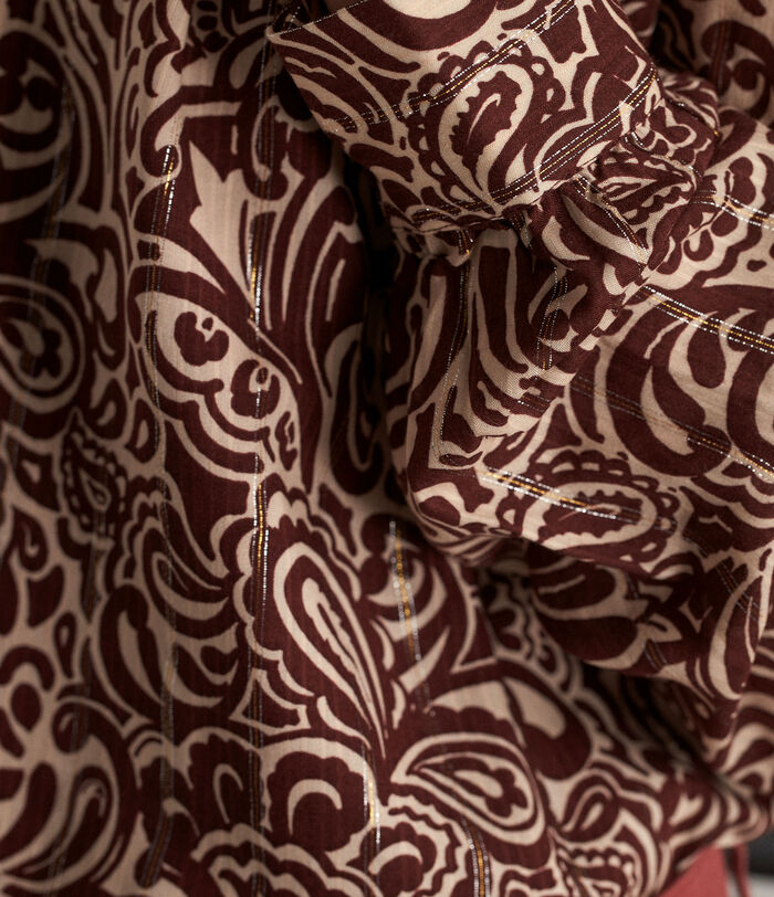 Tymba burgundy and ecru printed blouse PhotoZ | 1-2-3