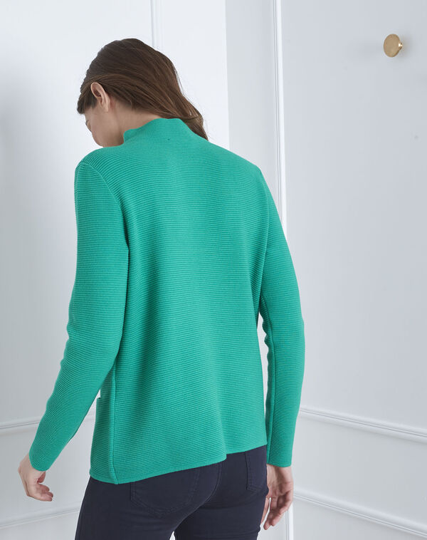 Belize green fine knit funnel neck pullover mint.